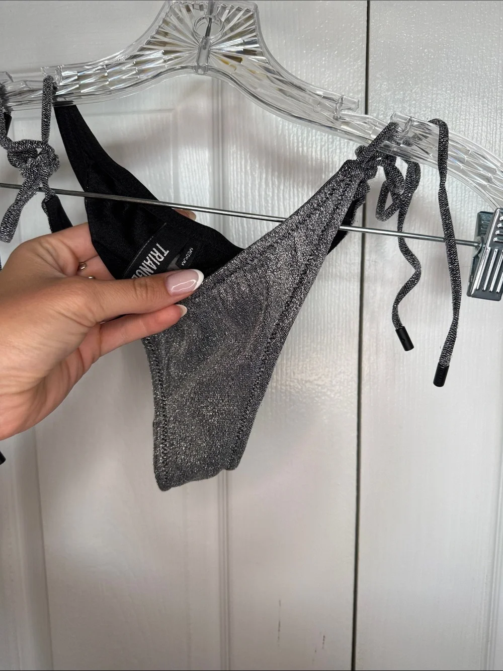 triangl swimwear Metallic Charcoal Tie-Side Bikini Panty